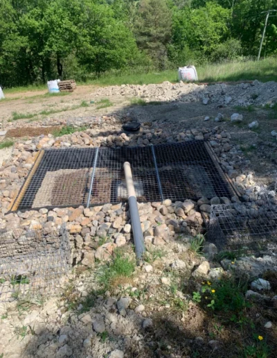 Phytoépuration - Filtre vertical gabion